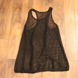 Black Mesh Racerback Swim Coverup Tank